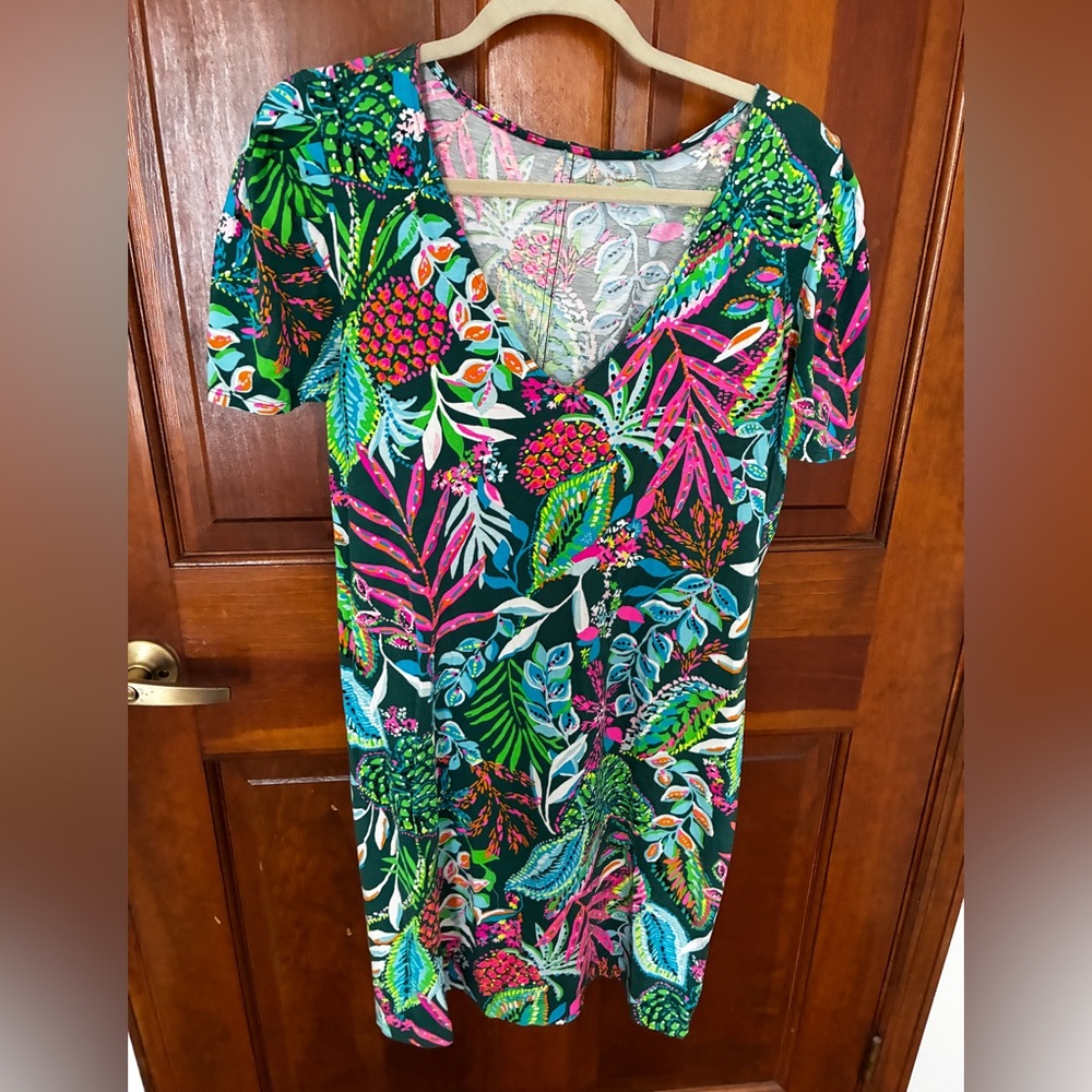 Lilly Pulitzer Aleece Short Sleeve Dress - Multicolor Jungle Tropical